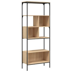 vidaXL Knjižna omara 5-nadstropna sonoma hrast 76x33x188,5 cm inž. les