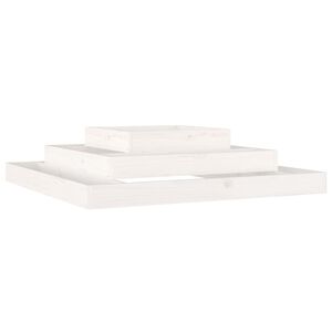 vidaXL Visoka greda bela 110x110x27 cm trdna borovina