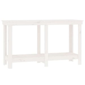 vidaXL Delovna miza bela 140x50x80 cm trdna borovina