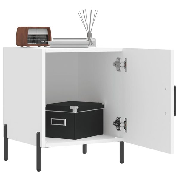 vidaXL Nočna omarica bela 40x40x50 cm inženirski les