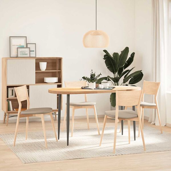 vidaXL Mizna plo&scaron;ča 140x60x4 cm trdna hrastovina ovalna