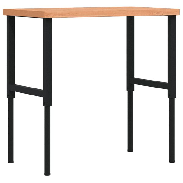 vidaXL Delovna miza 100x60x(73-99,5) cm trdna bukovina pravokotna