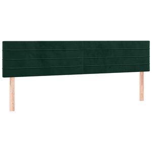 vidaXL Posteljno vzglavje temno zelena 160x5x78/88 cm žametna