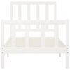 vidaXL Posteljni okvir bel iz trdnega lesa 100x200 cm