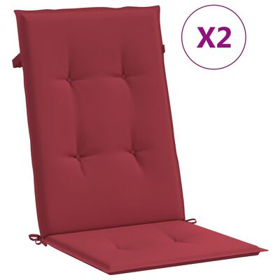 vidaXL Blazine za vrtne stole 2 kosa vinsko rdeče 120x50x3 cm blago