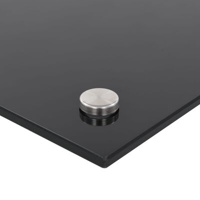 vidaXL Kuhinjska zaščitna obloga črna 70x50 cm kaljeno steklo