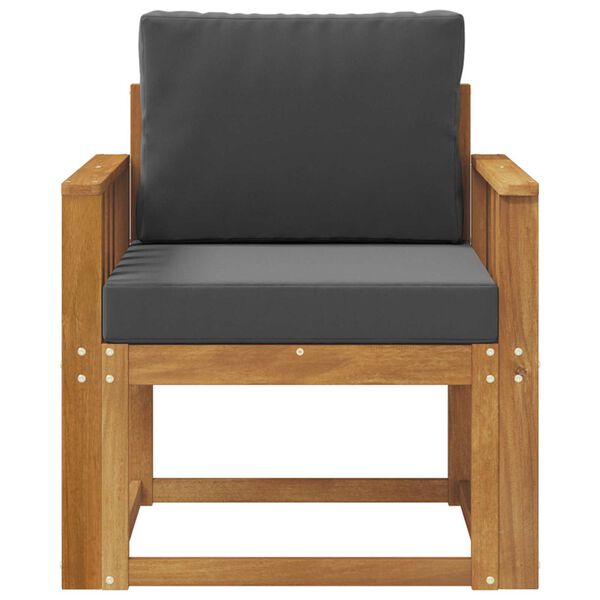 vidaXL Zunanji kavč Masivno akacijevo les in poliester Naravna