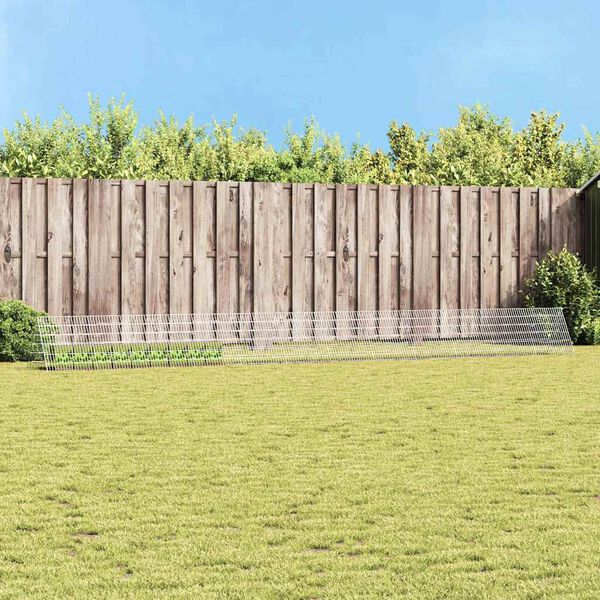 vidaXL Kletka za zajce srebrna 650 x 55 x 55 cm Cinkana jeklena