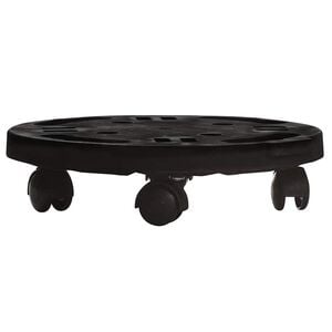 vidaXL Voziček za rastline s kolesi premer 30 cm črn 170 kg