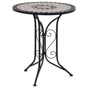 vidaXL Bistro mizica z mozaikom siva 60 cm keramika