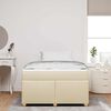 vidaXL Konstrukcija postelje z vzmetnico krema 120 x 190 cm blago