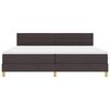 vidaXL LED Box Spring Postelja z LED Temno rjava 200 x 200 cm blago