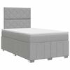 vidaXL Postelja boxspring z vzmetnico Svetlo siva 120 x 190 cm Blago