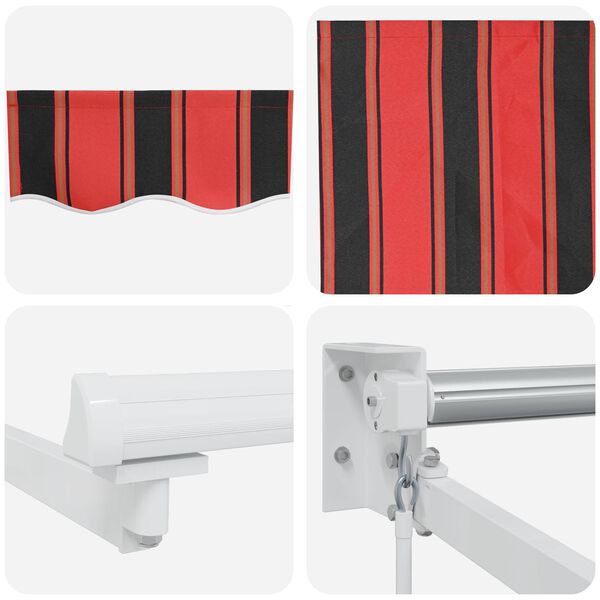 vidaXL Retraktilna tenda Črtasto Oranžna in Rjava 300 x 250 cm