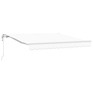 vidaXL Električni zložljiv senčnik Bela 300 x 250 cm
