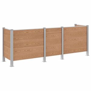vidaXL Ograja za ko&scaron; za smeti Rjava 315 x 85 x 115 cm Aluminij in WPC