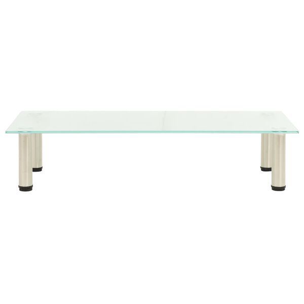 vidaXL TV stojalo mlečno 80x35x17 cm kaljeno steklo