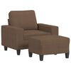 vidaXL Fotelj s stolčkom za noge rjav 60 cm blago