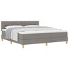 vidaXL Postelja z vzmetnico z blazino Taupe 180 x 200 cm blago