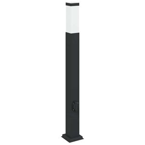 vidaXL Stebriček z vtičnico 80 cm črne barve IP44