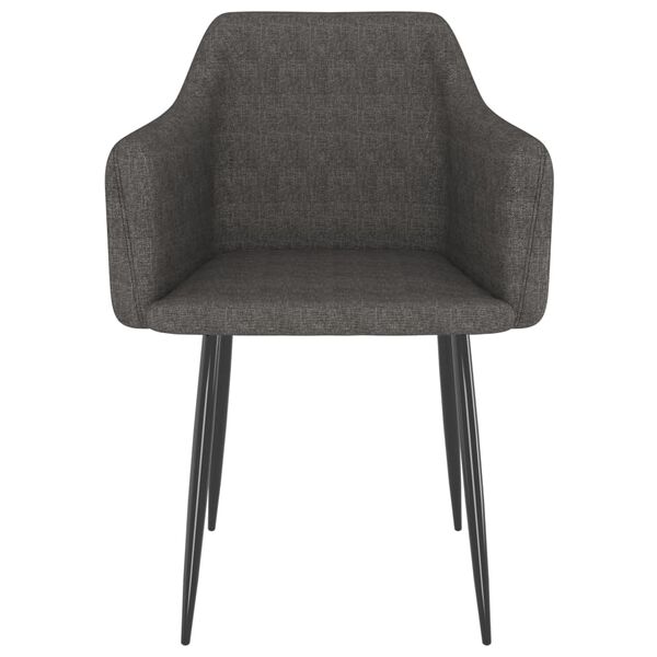 vidaXL Jedilni stoli 2 kosa temno sivo blago