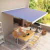 vidaXL Ročno zložljiva kasetna tenda 400x300 cm modra in bela