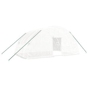vidaXL Rastlinjak z jeklenim okvirjem bel 24 m&sup2; 6x4x2,85 m