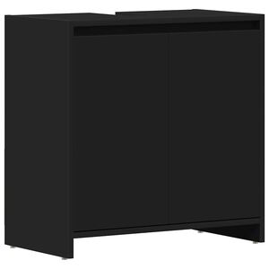 vidaXL Kopalni&scaron;ka omarica črna 60x33x60 cm iverna plo&scaron;ča