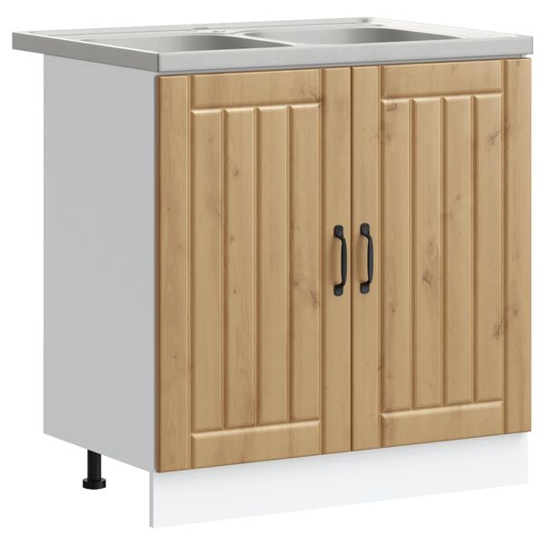 vidaXL Kopalni&scaron;ka omarica Lucca 2 pcs Umetni hrast Konstruiran les