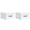 vidaXL Stenski nočni omarici s predalom 2 pcs Bela 34,5 x 33 x 20 cm
