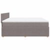 vidaXL Box spring postelja z vzmetnico taupe 200x200 cm blago