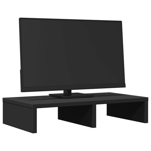 vidaXL Stojalo za monitor črna 50x27x10 cm inženirski les