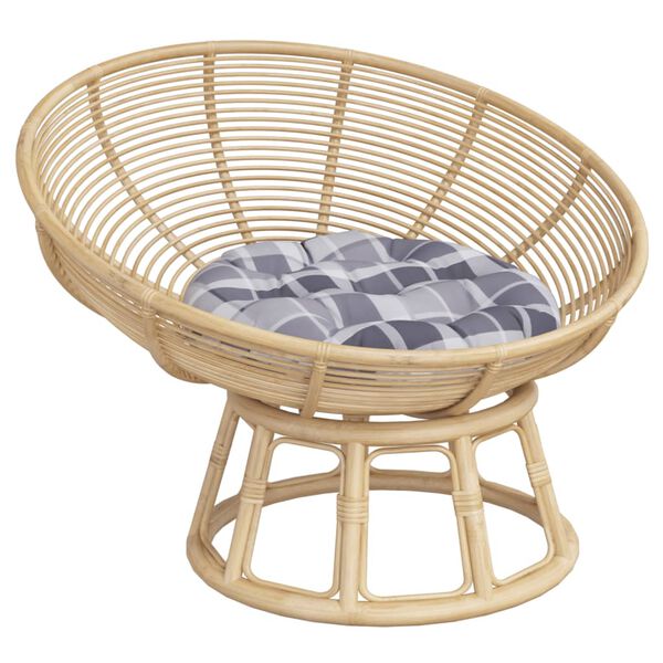 vidaXL Okrogla blazina siva karo &Oslash; 60 x 11 cm oxford tkanina