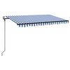 vidaXL Vlečna tenda Modra in bela 400 &times; 300 cm Poliester