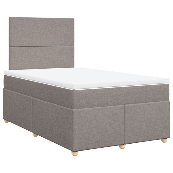 vidaXL Box spring postelja z vzmetnico taupe 120x200 cm blago