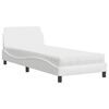 vidaXL Postelja z vzmetnico Dover bela 90x200 cm umetno usnje