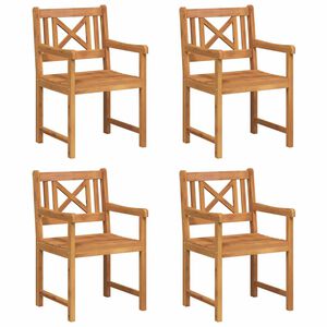 vidaXL Vrtni stoli 4 pcs Naravna Masiven les akacije