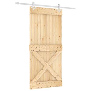vidaXL Drsna vrata 95 x 210 cm Masiven borov les (neobdelan)