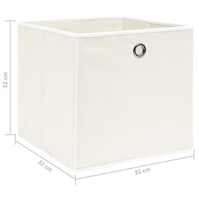 vidaXL Škatle za shranjevanje 10 kosov bele 32x32x32 cm blago