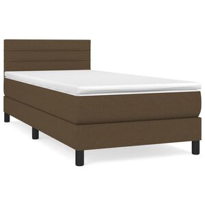 vidaXL Box spring postelja z vzmetnico temno rjava 80x200 cm blago