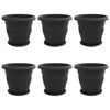 vidaXL Lončki za rastline 6 pcs Črna &Oslash; 39 x 32 cm Plastika