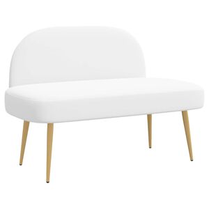 vidaXL Oblazinjena klop z naslonom Bela 110 x 60 x 76 cm