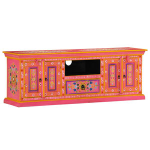 vidaXL TV omarica roza 110x30x40 cm trden mangov les