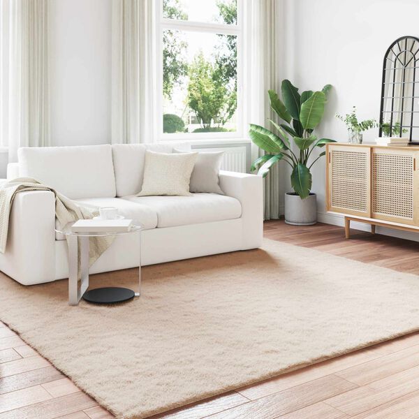 vidaXL Umetno zajčje preproga Olite Taupe 240 x 240 cm Poliester