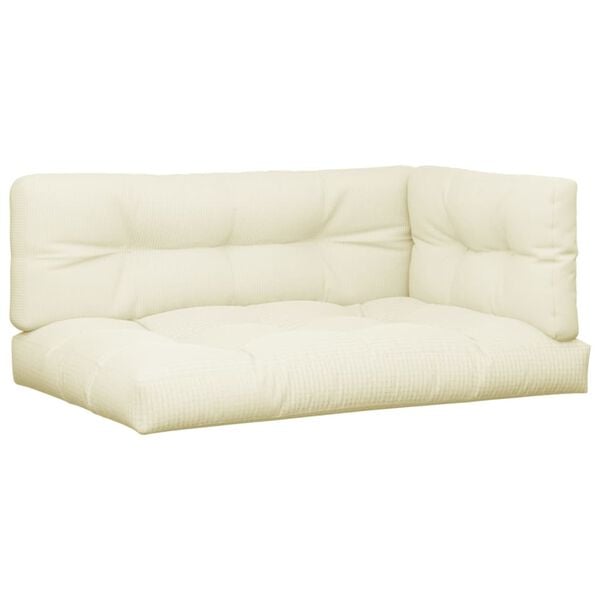 vidaXL Blazine za palete 7 kosov krem blago