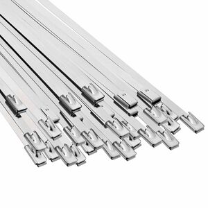 vidaXL Vezalke za kabel 250 kos 4,6 x 450 mm Srebrna
