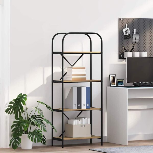 vidaXL Knjižna polica Umetni hrast 60 x 30 x 146 cm Konstruiran les