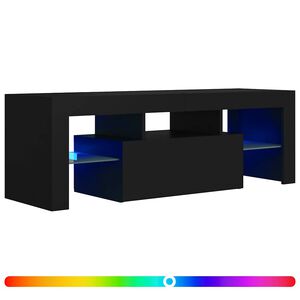 vidaXL TV omarica z LED lučkami črna 120x35x40 cm