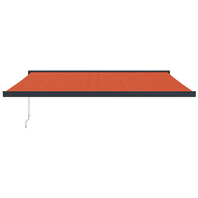 vidaXL Zložljiva tenda oranžna in rjava 4,5x3 m blago in aluminij