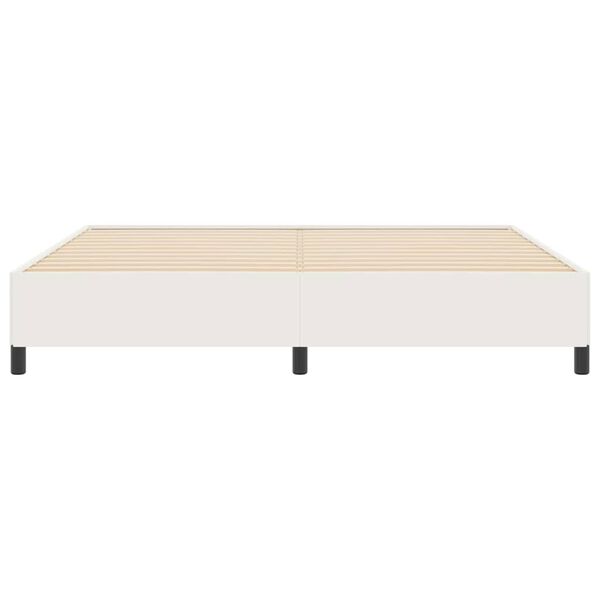 vidaXL Konstrukcija postelje krema 200 x 200 cm Mikrovlaknena tkanina